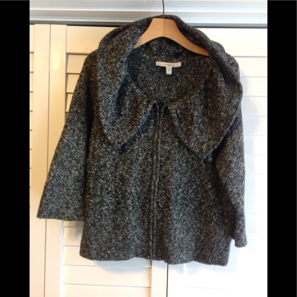 Fever Sweaters - Adjustable Cowl Zip Front Sweater Size Large